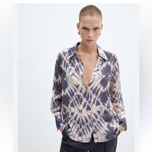 Mango Monochrome Tie-Dye Shirt woman’s size s NWT